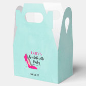 Hot Pink Stiletto High Hiel Bachelorette Party Bedankdoosjes (Geopend)