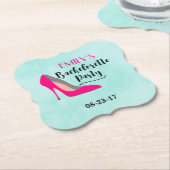 Hot Pink Stiletto High Hiel Bachelorette Party Kartonnen Onderzetters (Gekanteld)