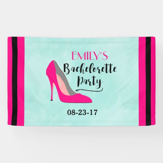 Hot Pink Stiletto High Hiel Bachelorette Party Spandoek (Horizontaal)
