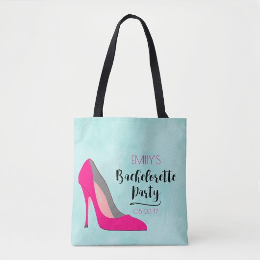 Hot Pink Stiletto High Hiel Bachelorette Party Tote Bag (Voorkant)