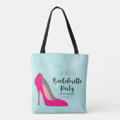 Hot Pink Stiletto High Hiel Bachelorette Party Tote Bag (Achterkant)