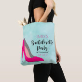 Hot Pink Stiletto High Hiel Bachelorette Party Tote Bag (Dichtbij)