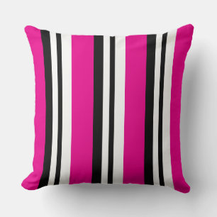 Hot Pink Stripe Reversible Love Pillow Kussen