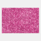 Hot Pink Stripes Glitter Inpakpapier Vel (Voorkant 2)