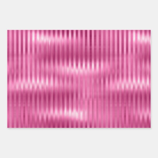 Hot Pink Stripes Glitter Inpakpapier Vel (Voorkant)