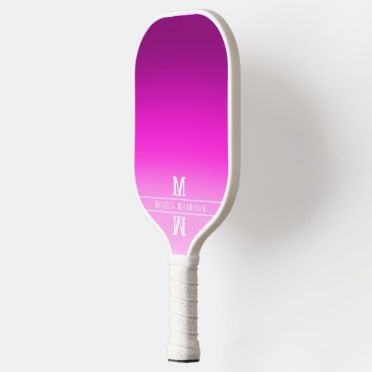 Hot Pink Stripes Monogram Initialen Pickleball Paddle (Links)