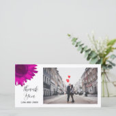 Hot Pink Sunflower Hartelijk dank Bedankkaart (Staand voorkant)