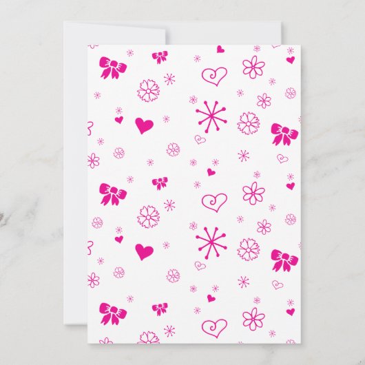 Hot Pink Super Girly Baby shower Uitnodiging (Achterkant)