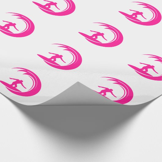 Hot Pink Surfing Cadeaupapier (Hoek)