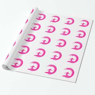 Hot Pink Surfing Cadeaupapier