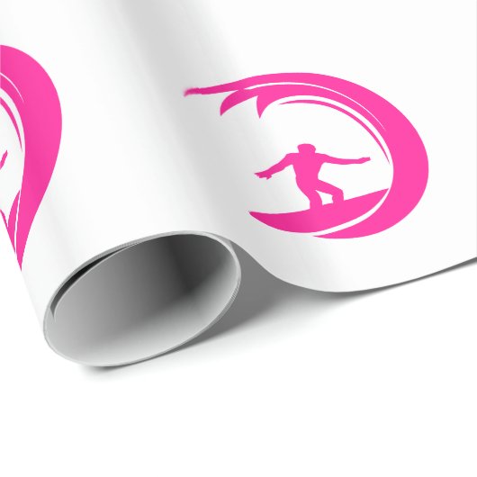 Hot Pink Surfing Cadeaupapier (Rol Hoek)
