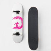 Hot Pink Surfing Skateboard (Voorkant)