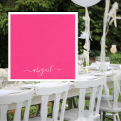 Hot Pink Swash Script Cocktail Servet