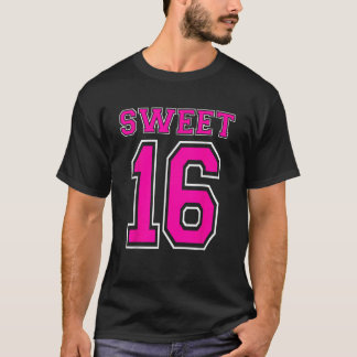 Hot Pink Sweet 16 Meisjes 16e Verjaardagsfeest Jer T-shirt