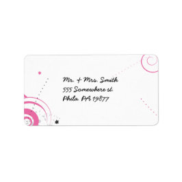 Hot Pink Swirl Sterren Vleermuis Mitzvah antwoord  Etiket