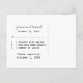 Hot Pink Swirls Guitar RSVP Briefkaart (Achterkant)