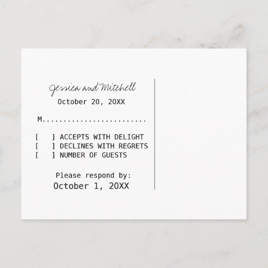 Hot Pink Swirls Guitar RSVP Briefkaart (Achterkant)