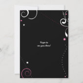 HOT PINK SWIRLS & STARS Bat Mitzvah Invitation Kaart (Achterkant)