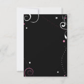 HOT PINK SWIRLS & STARS Bat Mitzvah Party Kaart (Achterkant)