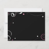 HOT PINK SWIRLS & STARS Bat Mitzvah Reply Card RSVP Kaartje (Achterkant)