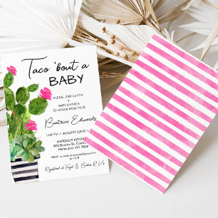 Hot Pink Taco 'Over een Baby Cactus Baby shower Kaart