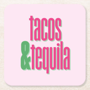 Hot Pink Tacos Verjaardag Bachelorette Vrijgezelle Kartonnen Onderzetters