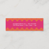 Hot Pink & Tangerine Lace Skinny Card Mini Visitekaartje (Achterkant)