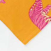 Hot Pink Tiger op vet Sinaasappel Boho Pattern Fleece Deken (Hoek)