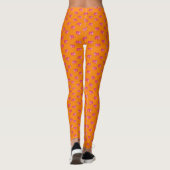 Hot Pink Tiger op vet Sinaasappel Boho Pattern Leggings (Achterkant)