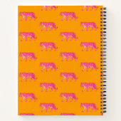 Hot Pink Tiger op vet Sinaasappel Boho Pattern Notitieboek (Achterkant)