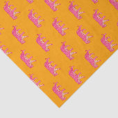 Hot Pink Tiger op vet Sinaasappel Boho Pattern Tissuepapier (Detail)