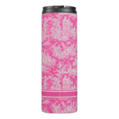 hot pink toile de jouy bedrukt thermosbeker (Achterkant)
