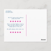 Hot Pink TopOne Fighter Pilot Thema Eerste Verjaar Briefkaart (Achterkant)