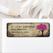 Hot Pink Tree Retouradreslabel Etiket (Insitu)