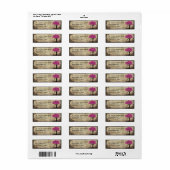 Hot Pink Tree Retouradreslabel Etiket (Full Sheet)