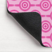 Hot Pink Trendy Circles Mousepad Muismat (Hoek)
