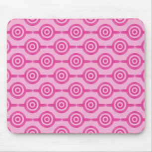 Hot Pink Trendy Circles Mousepad Muismat