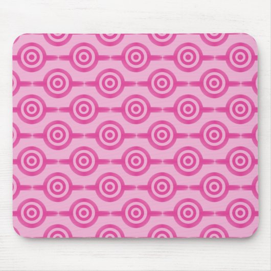 Hot Pink Trendy Circles Mousepad Muismat (Voorkant)
