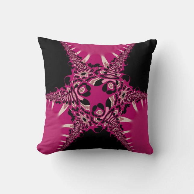 Hot Pink Tribal Diva Modern home decor Kussen (Voorkant)