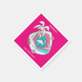Hot Pink Tropical Flamingo 60th Birthday Party Servet (Hoek)