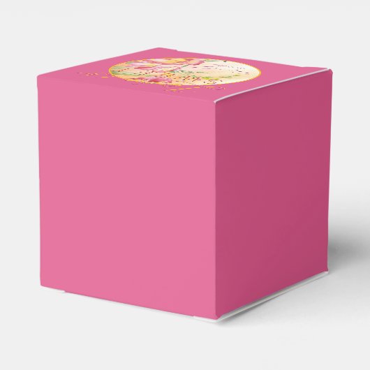 Hot Pink Tropical Freesia Bedankdoosjes (Achterkant)