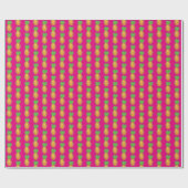 Hot Pink Tropical Island Ananas Hawaï Hawaïaans Cadeaupapier (Vlak)