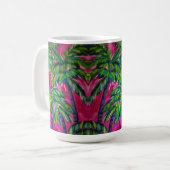 Hot Pink Tropical Palms Koffiemok (Voorkant links)
