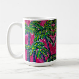 Hot Pink Tropical Palms Koffiemok