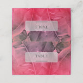 Hot Pink Tropical Summer Luau Wedingstabel Plaatskaartje (Buitenkant ongevouwen)