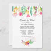 Hot-Pink Tropical Summer Vrijgezellenfeest per mai Kaart (Voorkant)