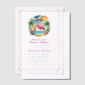 Hot-Pink Tropische Flamingo Graduation Party Vellum Uitnodigingen (Offset)