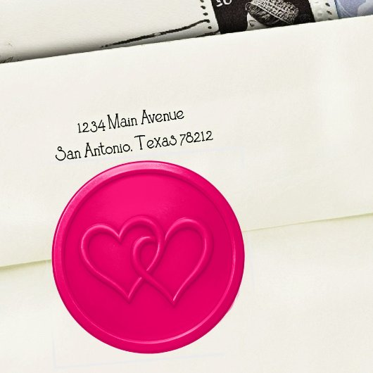 Hot Pink Two Hearts Intertwined Wedding Ronde Sticker