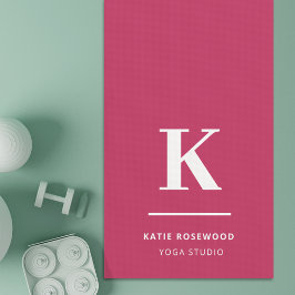 Hot Pink typografisch monogram Yogamat