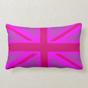 Hot Pink Union Jack Britse vlag achtergrond Kussen